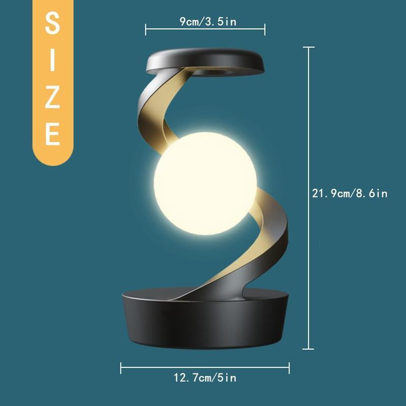 360 Degree Rotating Floating Moon Lamp, 15W Wireless Charging Station, Unique Decorative Lamp, Perfect Gift for Mobile Phone