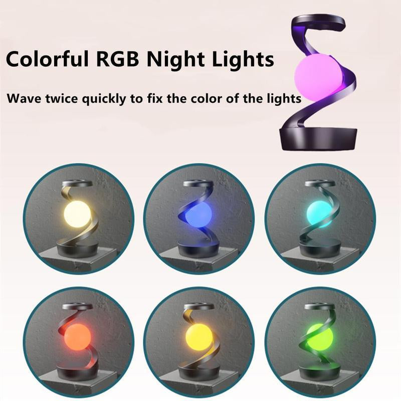 360 Degree Rotating Floating Moon Lamp, 15W Wireless Charging Station, Unique Decorative Lamp, Perfect Gift for Mobile Phone